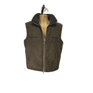 Rainforest Brown Sherpa Faux Suede Vest Men Med Hiking Outdoors Gorpcore Country
